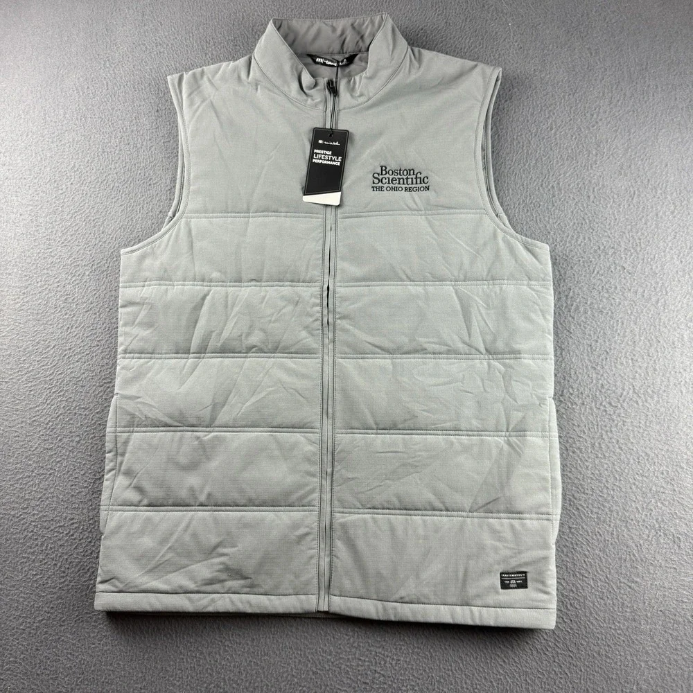 Travis Mathew Vest Men's L Gray Cold Bay Quiet Shade Puffer Golf TM1MW463 NEW